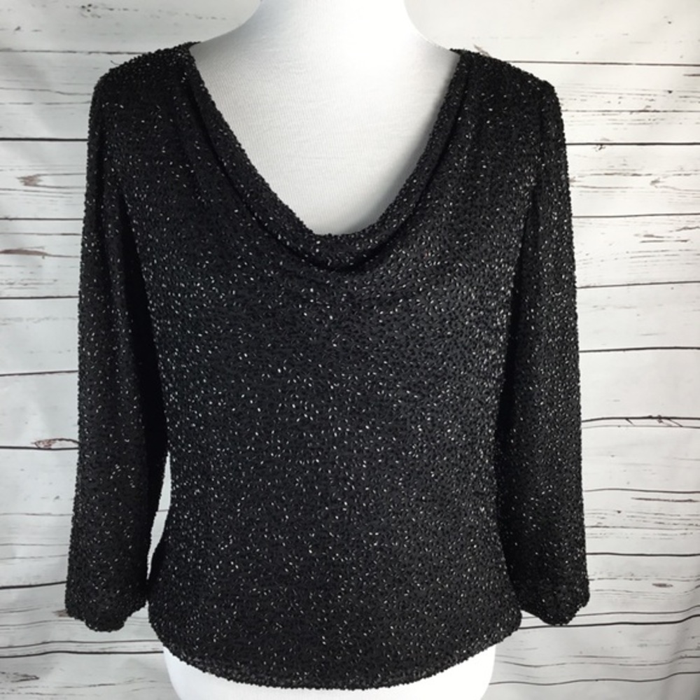 Laurence Kazar Paris‎ New York Beaded Top. Size L
